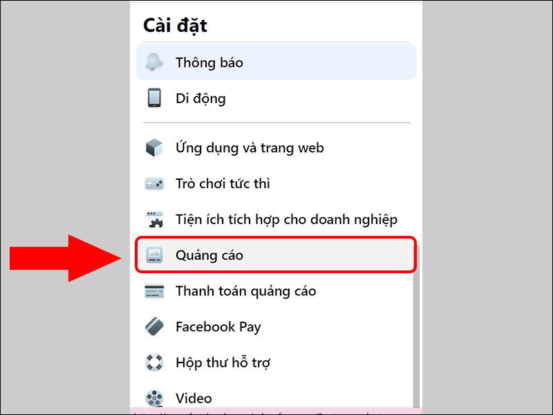 Tắt quảng cáo Facebook